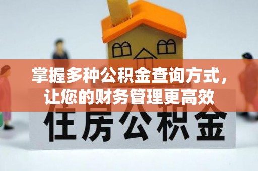 弥陀掌握多种公积金查询方式，让您的财务管理更高效